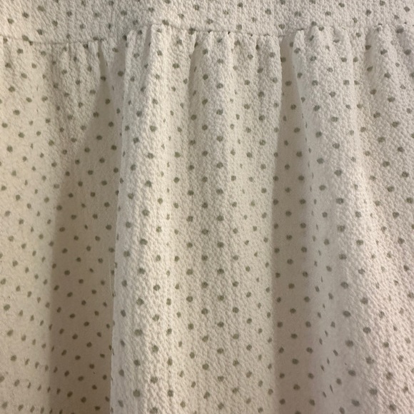 Alter’d State - Ivory Tiered Flutter Sleeve Blouse with Sage Green Swiss Dots - Picture 2 of 5